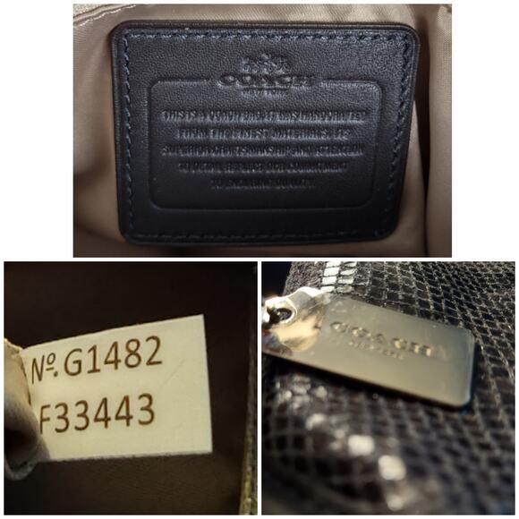 COACH Madison Phoebe Large Shoulder Embossed Snakeskin Hobo Bag Purse Handbag - Picture 16 of 16